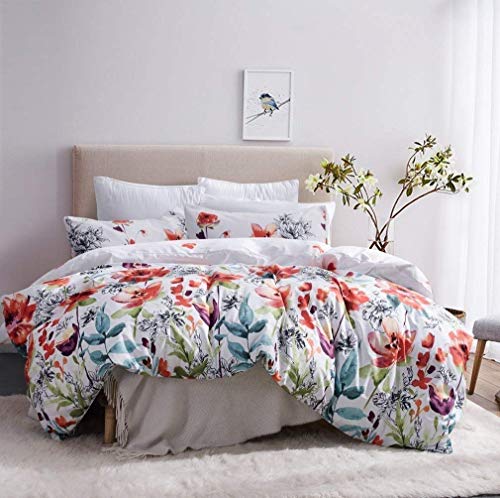 Algopix Similar Product 3 - Leadtimes Blue Floral Duvet Cover Twin