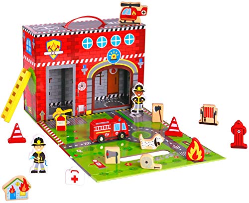 Algopix Similar Product 13 - Pidoko Kids Fire Station Playset  19