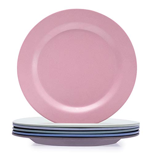 Algopix Similar Product 1 - 6pcs Bamboo Toddler Plates 8 x 8