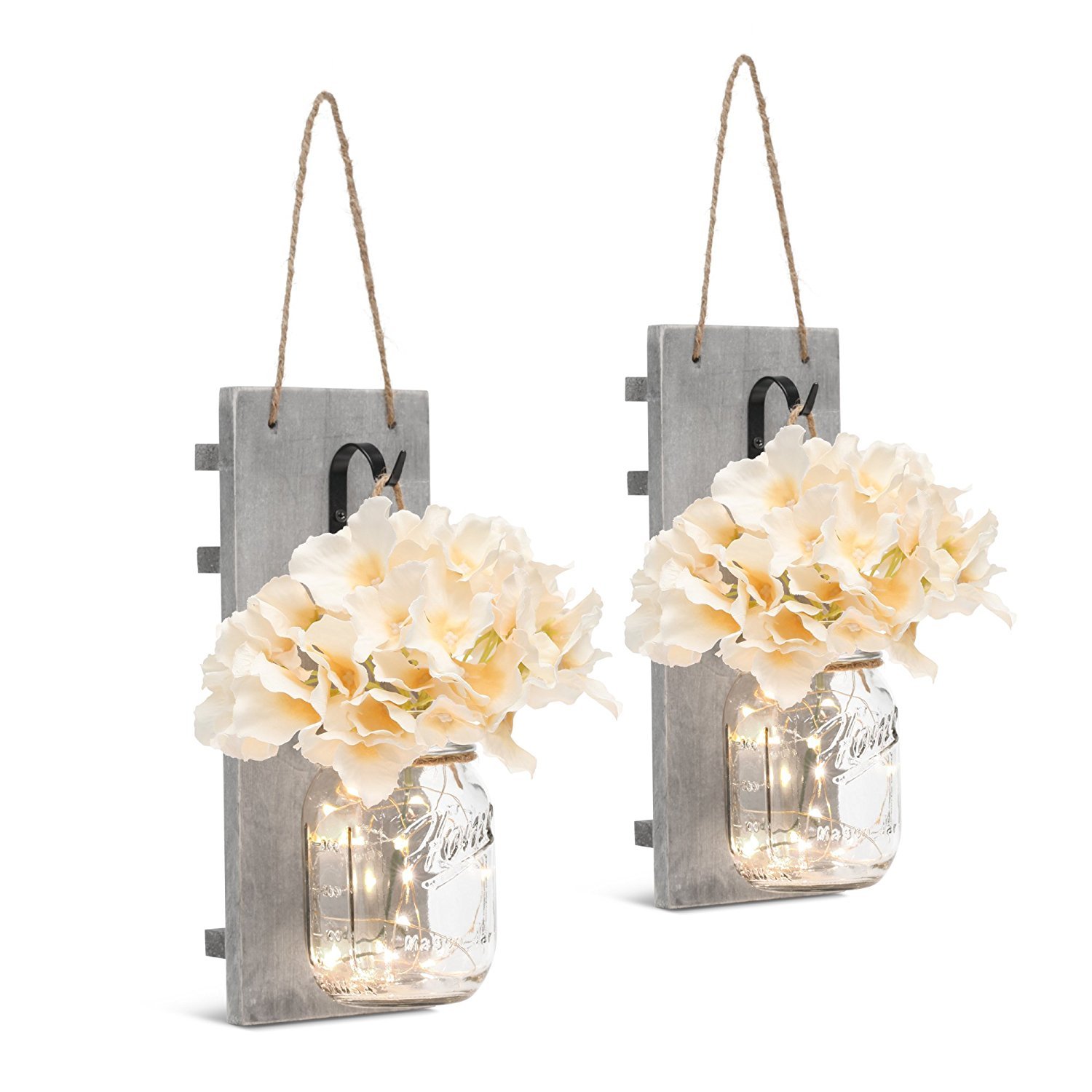 Algopix Similar Product 3 - Chen Mason Jar Sconces LED  Fairy