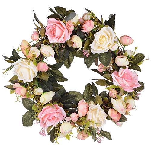 Algopix Similar Product 16 - Lvydec Artificial Rose Flower Wreath 
