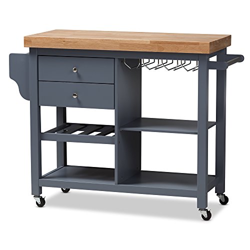 Algopix Similar Product 12 - Baxton Studio Kitchen Cart in Dark Gray