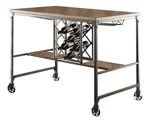 Algopix Similar Product 20 - Benzara Wood and Metal Counter Height