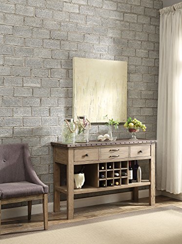 Algopix Similar Product 20 - Benzara Wooden Server Buffet with Rivet