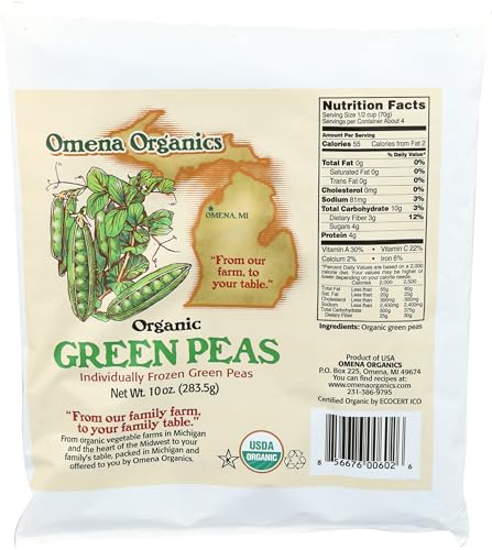 Algopix Similar Product 10 - OMENA ORGANICS Organic Green Peas, 10 OZ