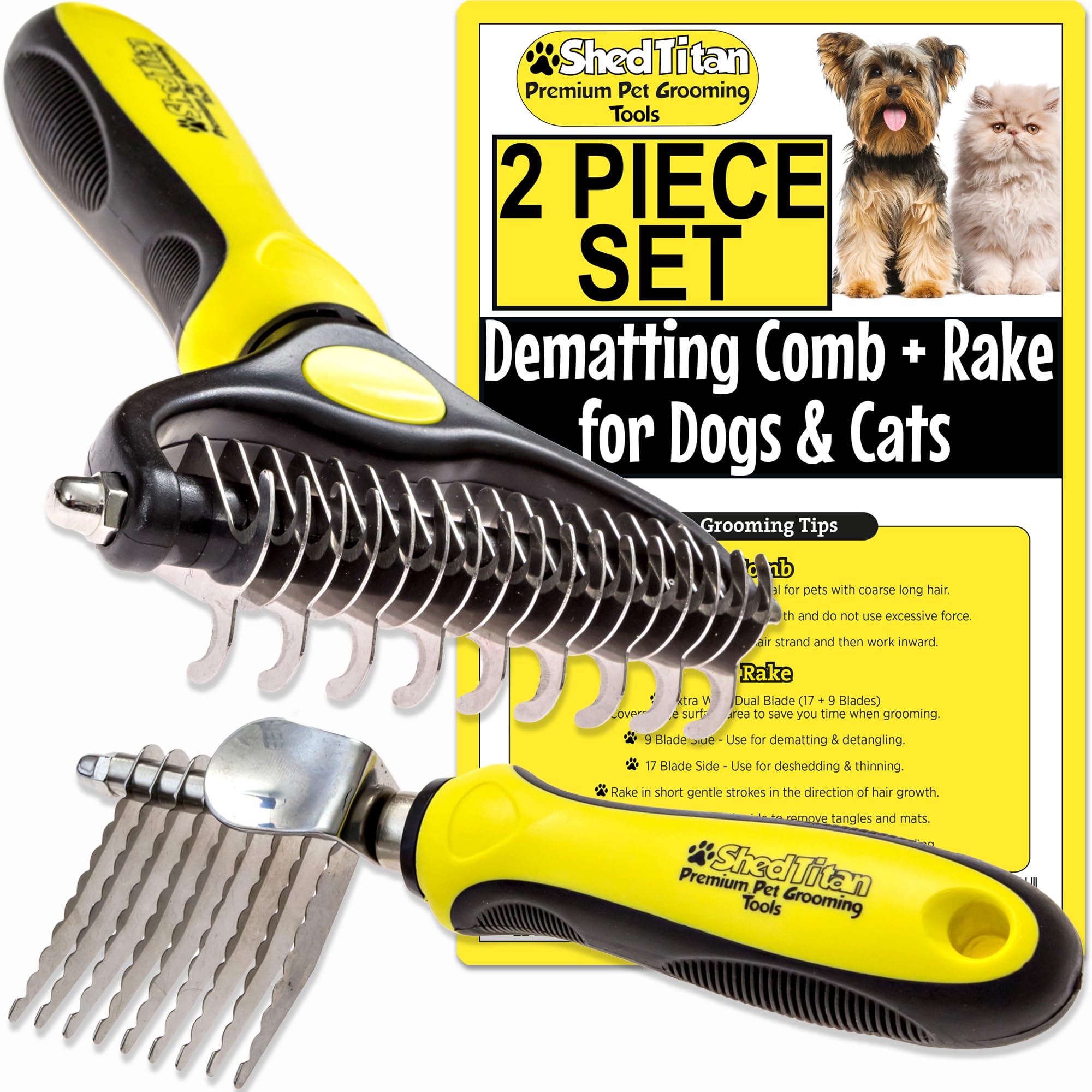 Algopix Similar Product 13 - ShedTitan Dog Dematting Tools  2 PC