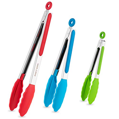 Algopix Similar Product 13 - Kitchen Tongs Set of 3 Cooking Tongs