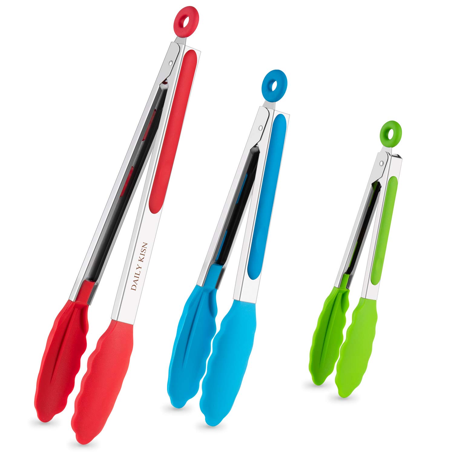 Algopix Similar Product 4 - Kitchen Tongs Set of 3 Cooking Tongs