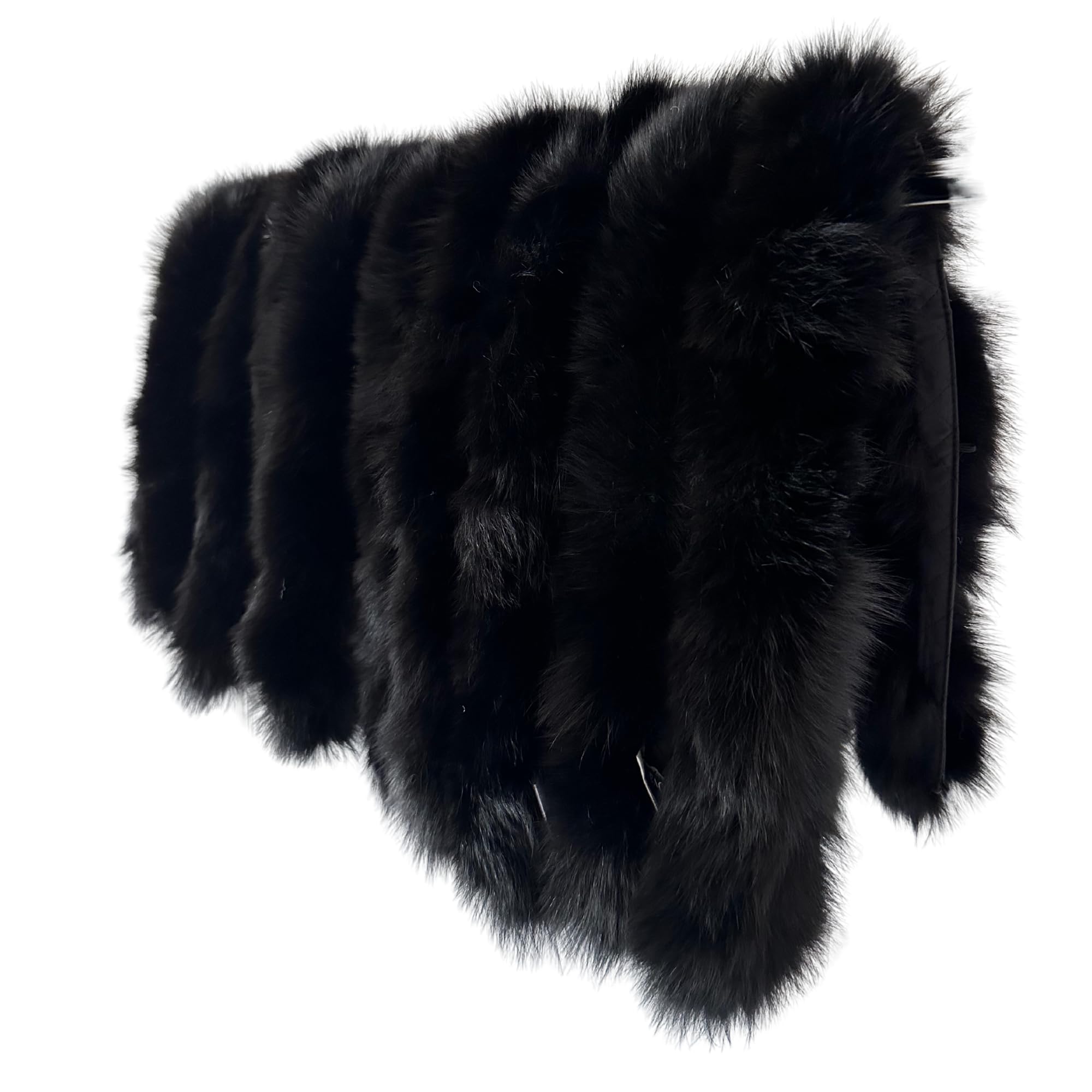 Algopix Similar Product 10 - Black Fur Fox for Hood Edge Fringe
