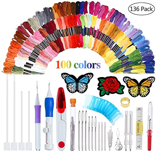 Algopix Similar Product 16 - AHOMATE Magic Patterns Punch Needle Kit