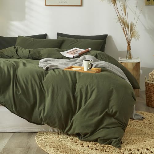 Algopix Similar Product 10 - mixinni Army Green Duvet Cover King