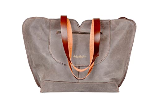 Algopix Similar Product 16 - Gray Handcrafted Leather HandbagGray