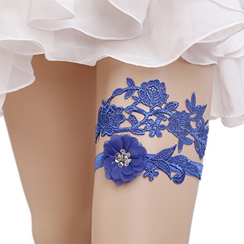 Algopix Similar Product 16 - Wedding Royal Blue Bridal Garter Set