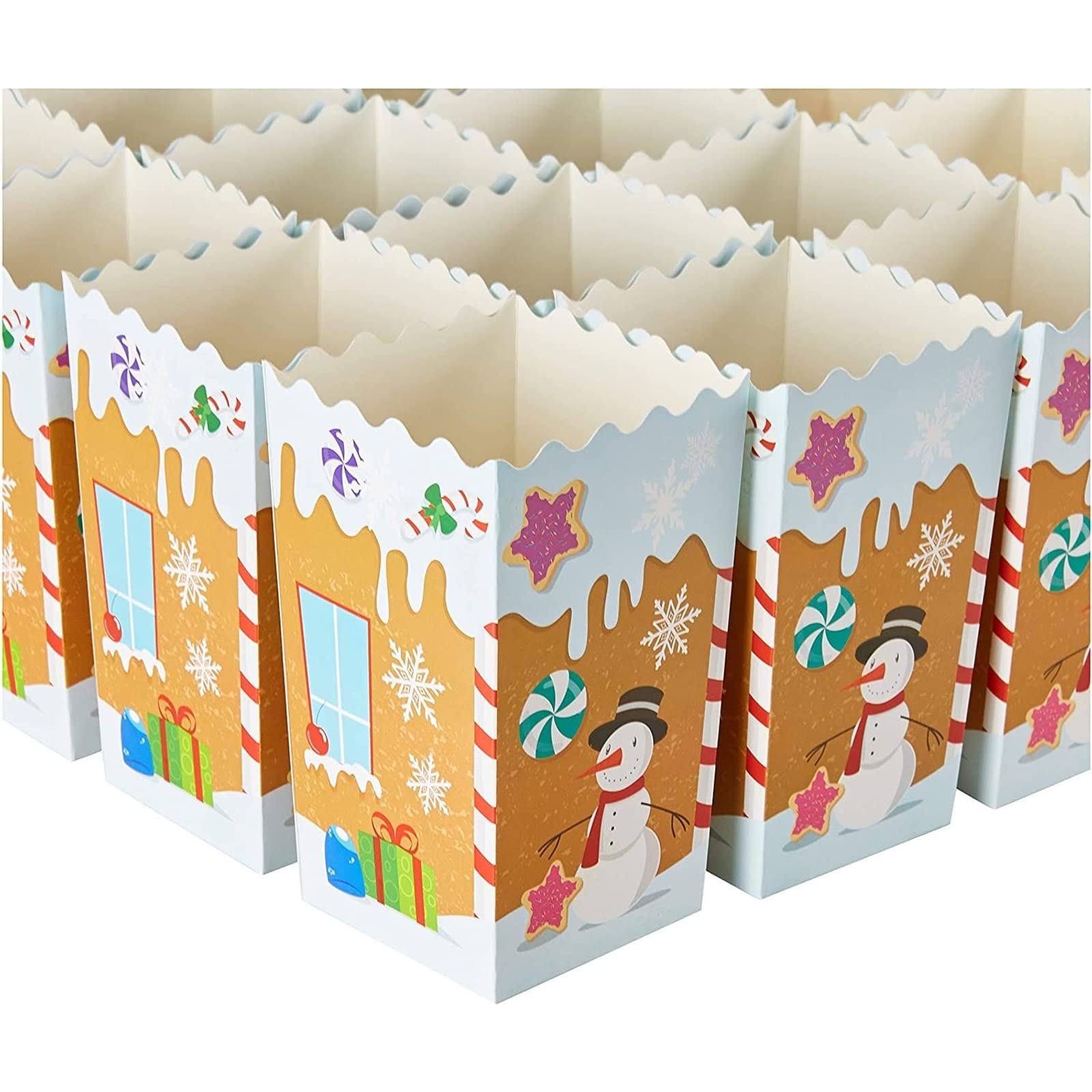 Algopix Similar Product 3 - 100 Pack Gingerbread Popcorn Boxes for