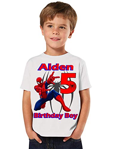 Algopix Similar Product 1 - Spiderman Birthday Shirt Add Any Name