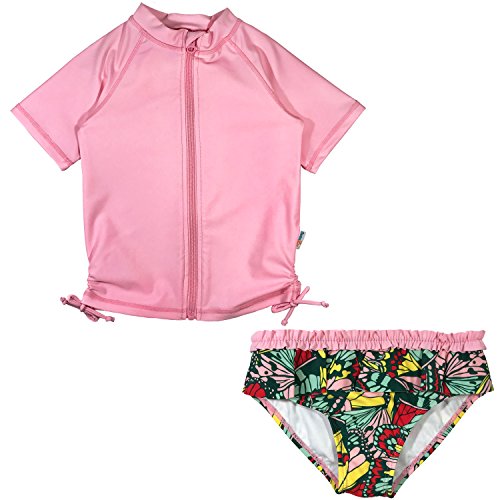 Algopix Similar Product 6 - SwimZip Girls Short Sleeve Rash Guard