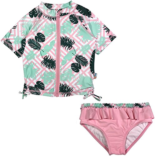 Algopix Similar Product 14 - SwimZip Girl Short Sleeve Rash Guard