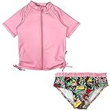 Algopix Similar Product 18 - SwimZip Girl Short Sleeve Rash Guard