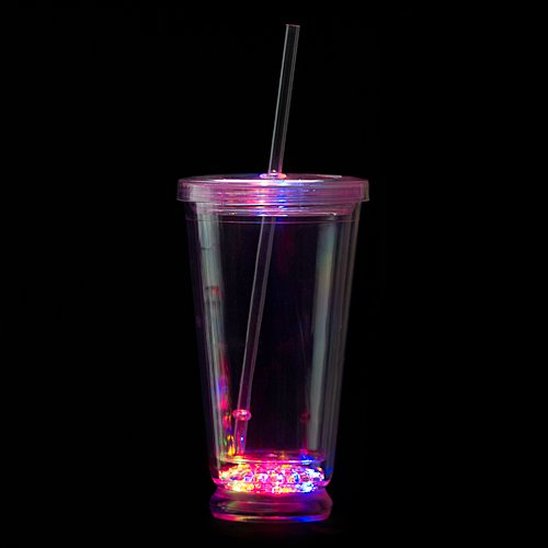 Algopix Similar Product 4 - Flashing LED Tumbler with Straw
