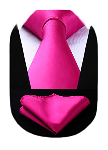Algopix Similar Product 17 - HISDERN Solid Purple Silk Ties for Men