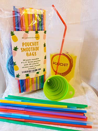 Algopix Similar Product 6 - POUCHiT 50pack reusable drink