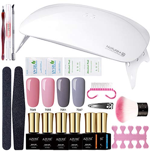 Algopix Similar Product 3 - AZUREBEAUTY Gel Nail Polish Set  Pink