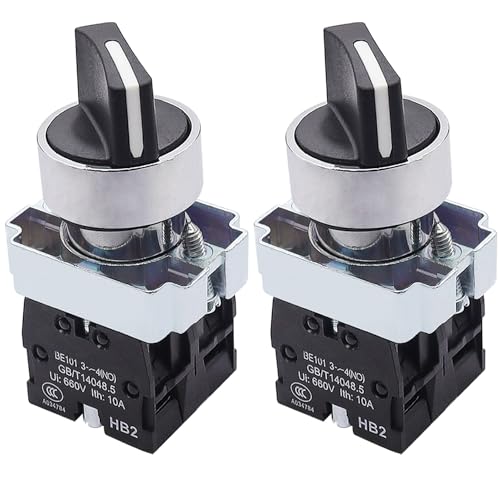 Algopix Similar Product 10 - TWTADE 2Pcs 22mm Selector Switch 2 NO
