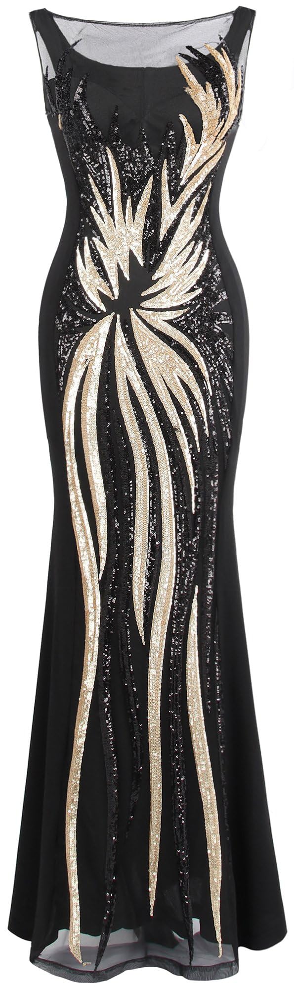 Algopix Similar Product 1 - Angelfashions Womens Sheer Gold