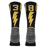 Algopix Similar Product 3 - KitNSox Black Number Socks Mens Youth