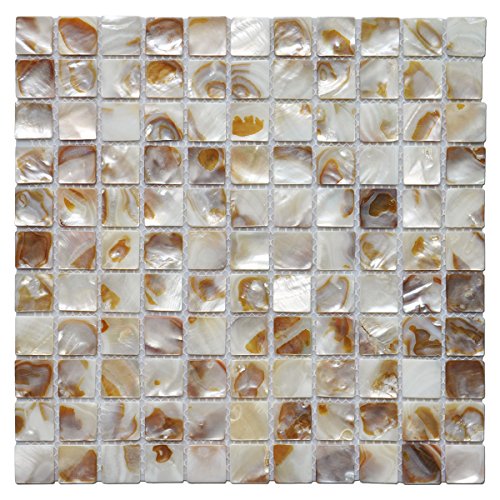 Algopix Similar Product 1 - Art3d Mother Pearl White Mini Square