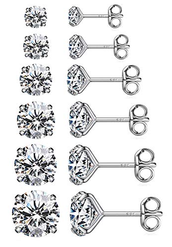 Algopix Similar Product 8 - Women Stud Earrings 4 Pairs 18K White
