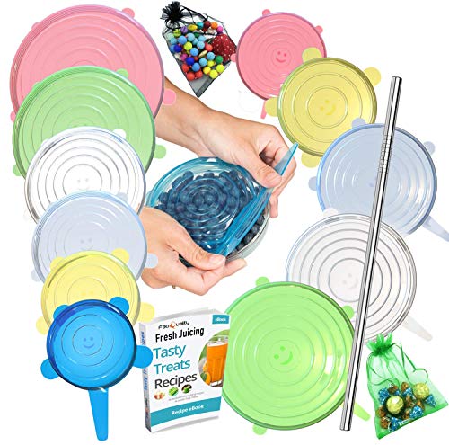 Algopix Similar Product 8 - 15 Pack Silicone Stretch Lids 12pcs