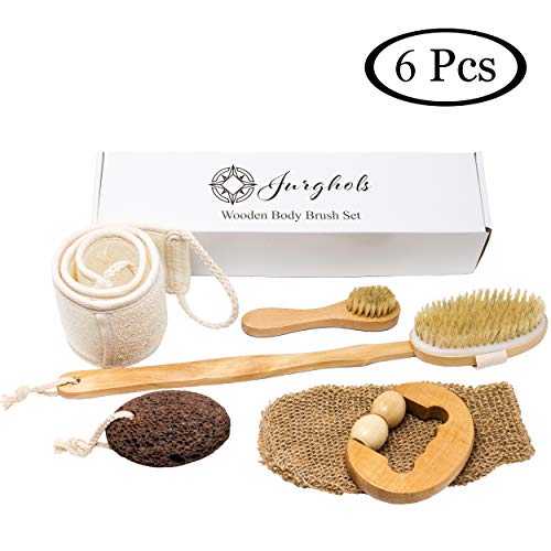 Algopix Similar Product 4 - 6 Pcs Premium Boar Bristle Shower Brush
