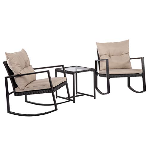 Algopix Similar Product 17 - FDW Patio Wicker Furniture Set 3PCS