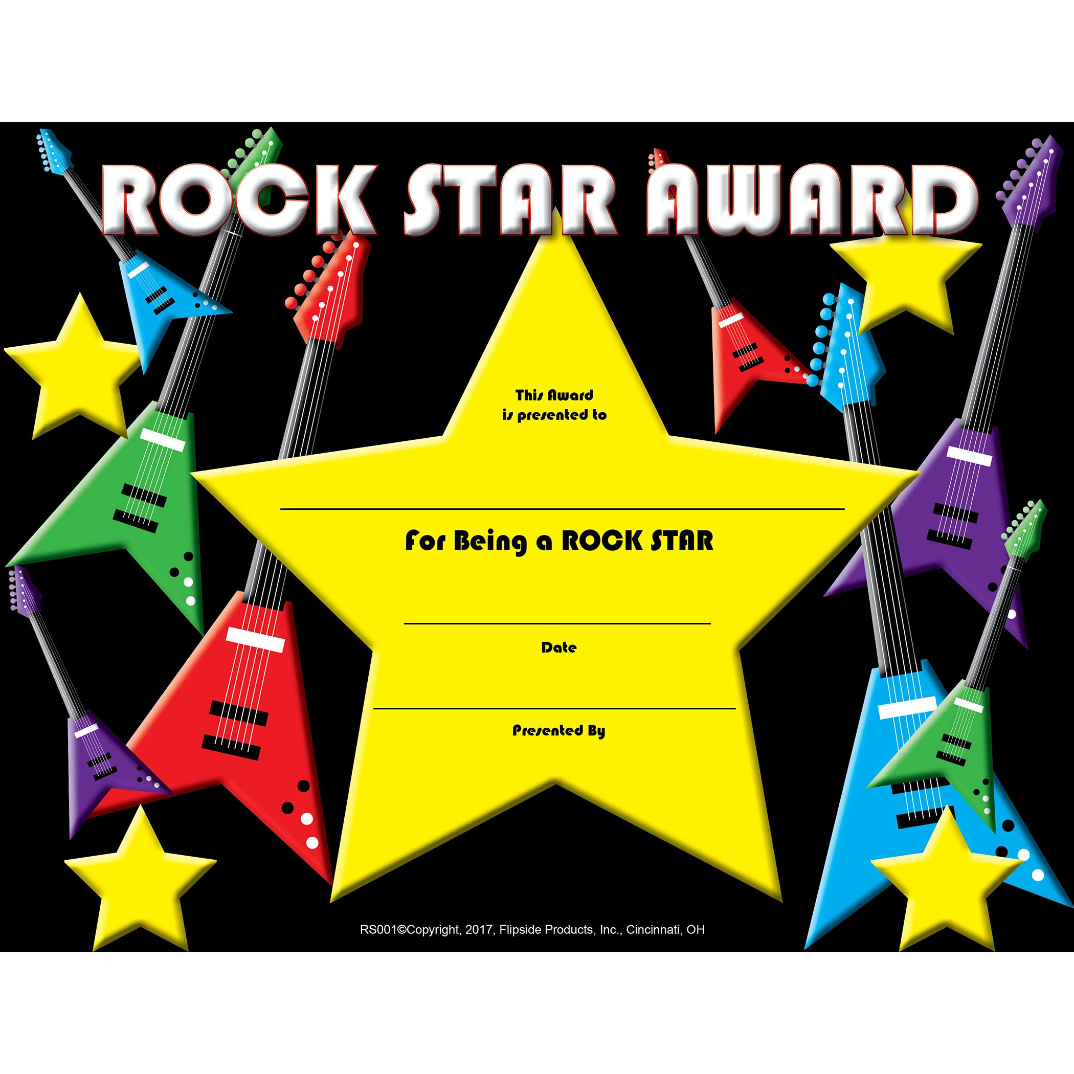 Algopix Similar Product 19 - Flipside Rock Star Award Certificate