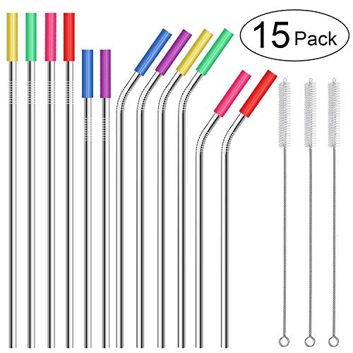 Algopix Similar Product 7 - Metal Straws Stainless Steel StrawsSet