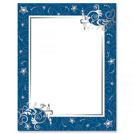 Algopix Similar Product 8 - Navy Stars and Spirals Letter Papers25