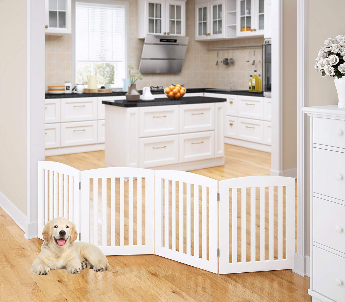 Algopix Similar Product 7 - PAWLAND Wooden Freestanding Foldable