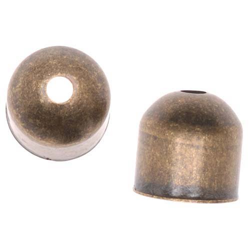 Algopix Similar Product 14 - Antiqued Brass Large Capsule Bead Caps