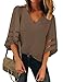 Algopix Similar Product 17 - LookbookStore Women Vneck Mesh Panel