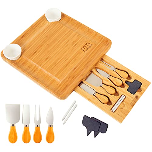 Algopix Similar Product 1 - MaxMoxie Bamboo Cheese Board and