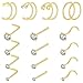 Algopix Similar Product 2 - 16pcs 20g Stainless Steel Nose Stud for
