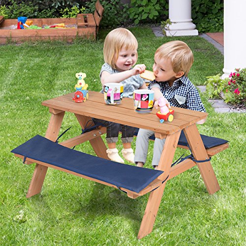 Algopix Similar Product 12 - Costzon Kids Picnic Table Solid Wood