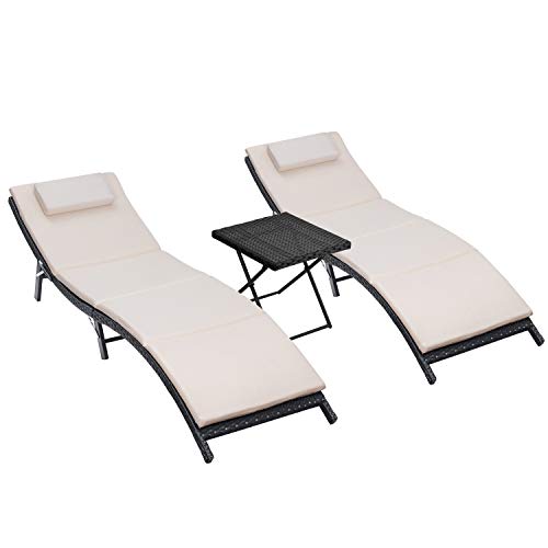 Algopix Similar Product 1 - Homall 3 Pieces Patio Chaise Lounge
