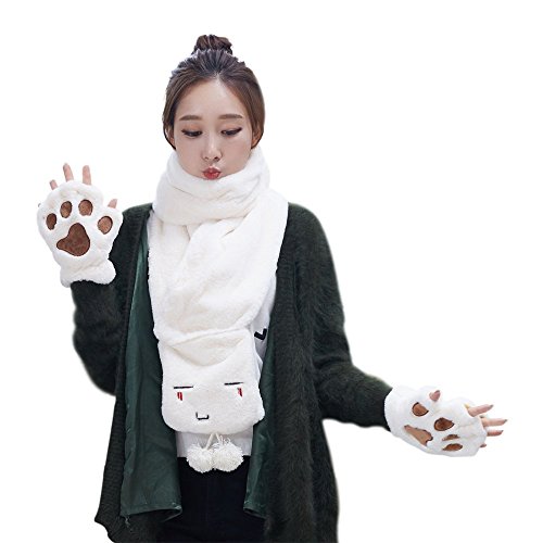 Algopix Similar Product 7 - 2Pieces Winter Scarf Set Warm Cute