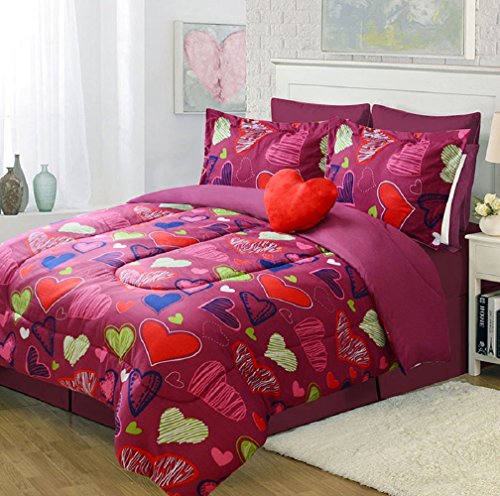 Algopix Similar Product 18 - Dahdoul 5 Piece Full Size Bedding Pink
