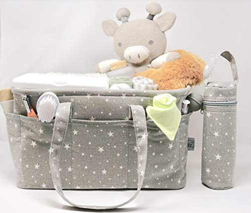 Algopix Similar Product 10 - Stars Canvas Changing Table Organizer