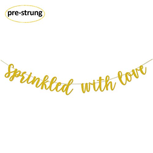 Algopix Similar Product 17 - Sprinkled With Love Gold Glitter Banner