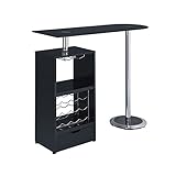 Algopix Similar Product 14 - Benjara Bar Table, Black/Silver