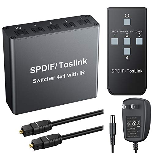 Algopix Similar Product 8 - eSynic 4x1 Toslink Switch Digital
